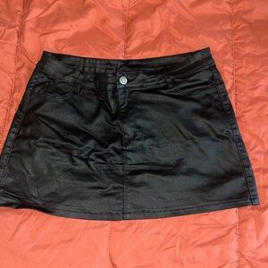 Leather Black Mini Skirt